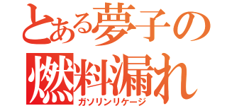 とある夢子の燃料漏れ（ガソリンリケージ）