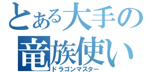 とある大手の竜族使い（ドラゴンマスター）