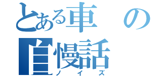 とある車の自慢話（ノイズ）