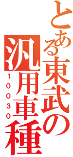 とある東武の汎用車種（１００３０）