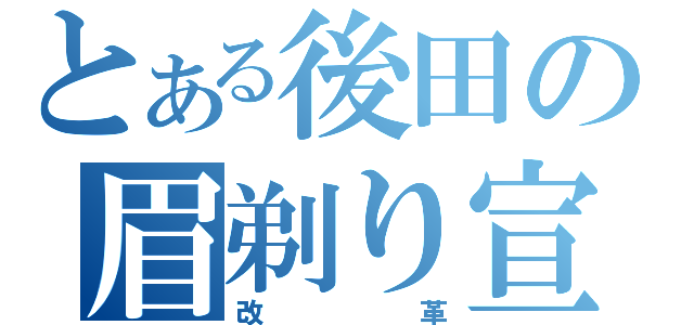 とある後田の眉剃り宣言（改革）