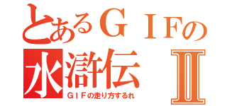 とあるＧＩＦの水滸伝Ⅱ（ＧＩＦの走り方するれ）