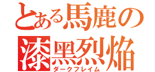 とある馬鹿の漆黑烈焔（ダークフレイム）