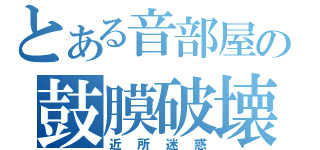 とある音部屋の鼓膜破壊（近所迷惑）