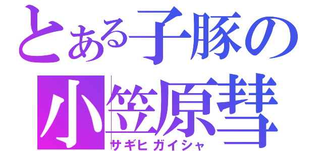 とある子豚の小笠原彗（サギヒガイシャ）