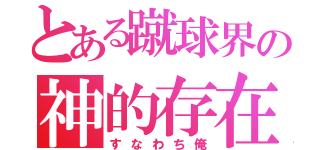 とある蹴球界の神的存在（すなわち俺）