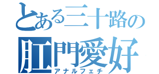 とある三十路の肛門愛好（アナルフェチ）