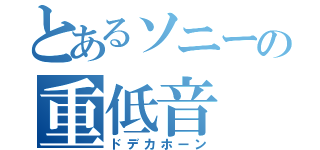 とあるソニーの重低音（ドデカホーン）