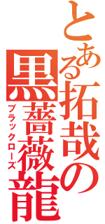 とある拓哉の黒薔薇龍（ブラックローズ）