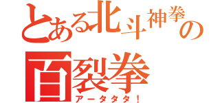 とある北斗神拳伝承者の百裂拳（アータタタ！）