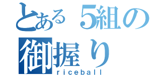 とある５組の御握り（ｒｉｃｅｂａｌｌ）