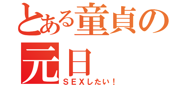 とある童貞の元日（ＳＥＸしたい！）