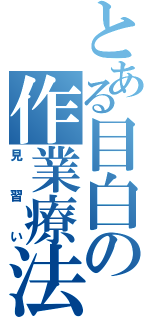 とある目白の作業療法（見習い）