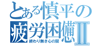 とある慎平の疲労困憊Ⅱ（終わり無き心の闇）