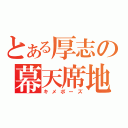 とある厚志の幕天席地（キメポーズ）