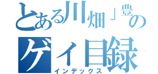 とある川畑」豊のゲイ目録（インデックス）