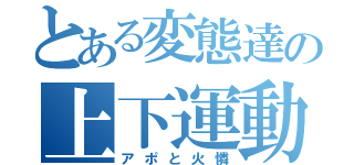 とある変態達の上下運動（アポと火憐）