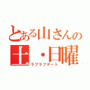 とある山さんの土・日曜日（ラブラブデート）