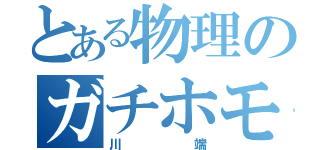 とある物理のガチホモ（川端）