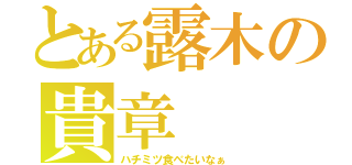 とある露木の貴章（ハチミツ食べたいなぁ）