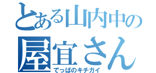 とある山内中の屋宜さん（でっぱのキチガイ）