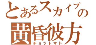 とあるスカイプの黄昏彼方（チョットマト）