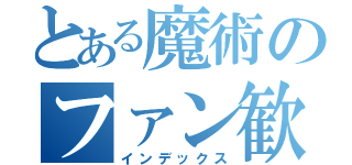 とある魔術のファン歓喜の（インデックス）