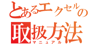 とあるエクセルの取扱方法（マニュアル）