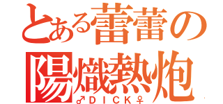 とある蕾蕾の陽熾熱炮（♂ＤＩＣＫ♀）