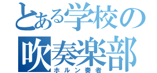 とある学校の吹奏楽部員（ホルン奏者）