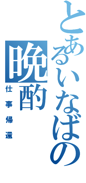 とあるいなばの晩酌（仕事帰還）