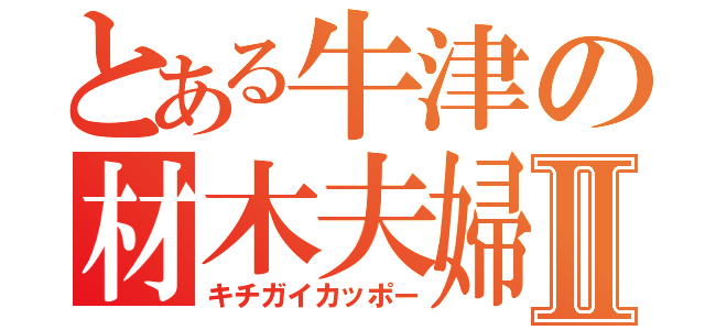 とある牛津の材木夫婦Ⅱ（キチガイカッポー）