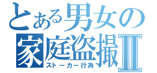 とある男女の家庭盗撮Ⅱ（ストーカー行為）