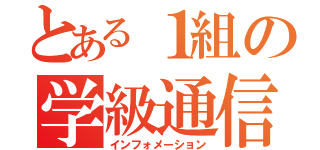 とある１組の学級通信（インフォメーション）