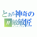 とある神奇の〃敏敏匠（インデックス）