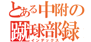 とある中附の蹴球部録（インデックス）