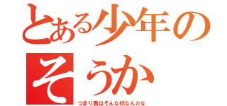 とある少年のそうか（つまり君はそんな奴なんだな）