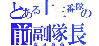 とある十三番隊の前副隊長（志波海燕）