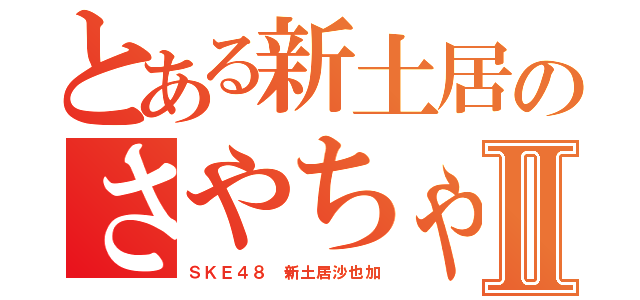 とある新土居のさやちゃⅡ（ＳＫＥ４８ 新土居沙也加）