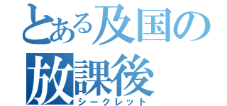 とある及国の放課後（シークレット）