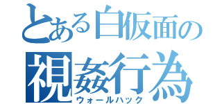 とある白仮面の視姦行為（ウォールハック）