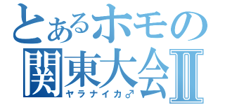 とあるホモの関東大会Ⅱ（ヤラナイカ♂）