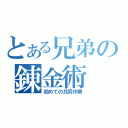 とある兄弟の錬金術（初めての共同作業）