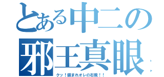 とある中二の邪王真眼（クッ！鎮まれオレの右腕！！）