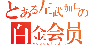 とある左武加仁の白金会员（Ａｃｃｅｐｔｅｄ）