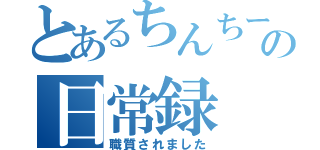 とあるちんちーの日常録（職質されました）