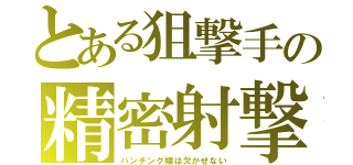 とある狙撃手の精密射撃（ハンチング帽は欠かせない）