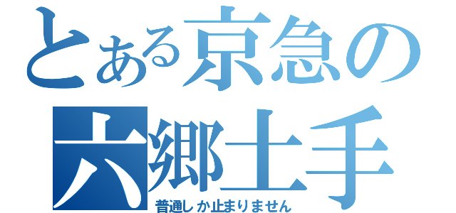 とある京急の六郷土手（普通しか止まりません）