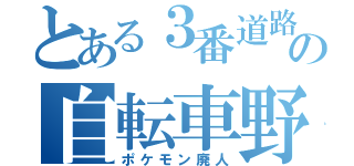 とある３番道路の自転車野郎（ポケモン廃人）