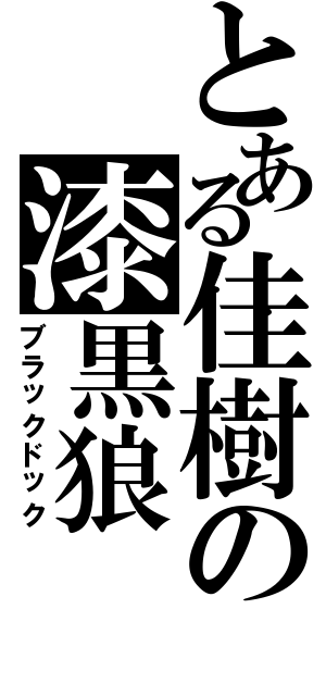 とある佳樹の漆黒狼（ブラックドック）